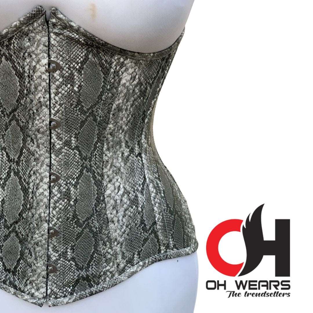 Sexy Women Cobra Faux Leather Underbust Corsets Steel Boned Waist Trainer Steampunk Corsage New Arrival Leather Corsets