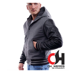 Chaqueta universitaria con capucha personalizada 