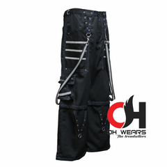 Gothic handmade Bondage Reflective Men Pant 6 pockets Punk Rock Trouser Pant Shorts OH-440-GT