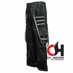 Gothic handmade Bondage Reflective Men Pant 6 pockets Punk Rock Trouser Pant Shorts OH-441-GT