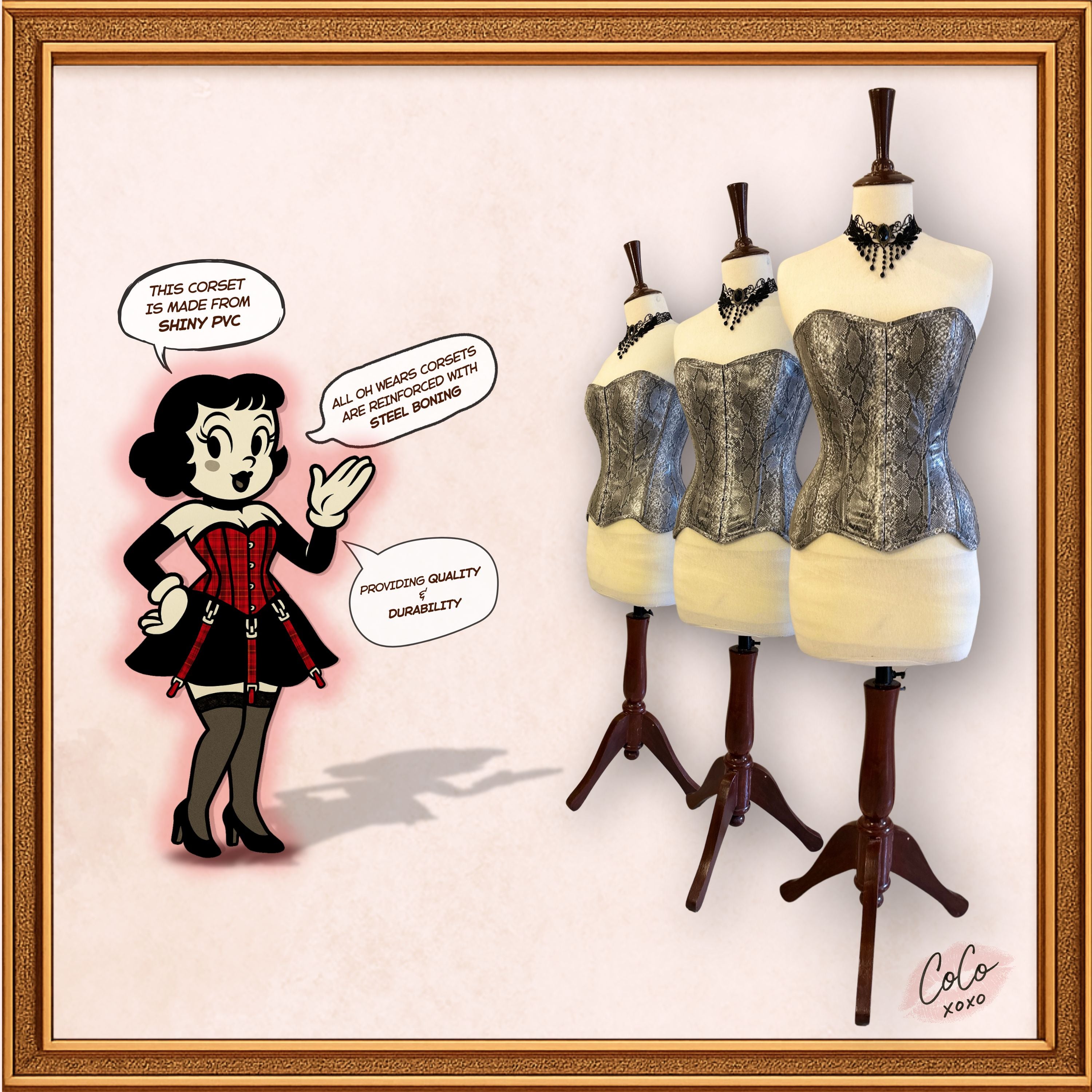 Faux Leather Overbust Snake Print Steampunk Outwear Corset