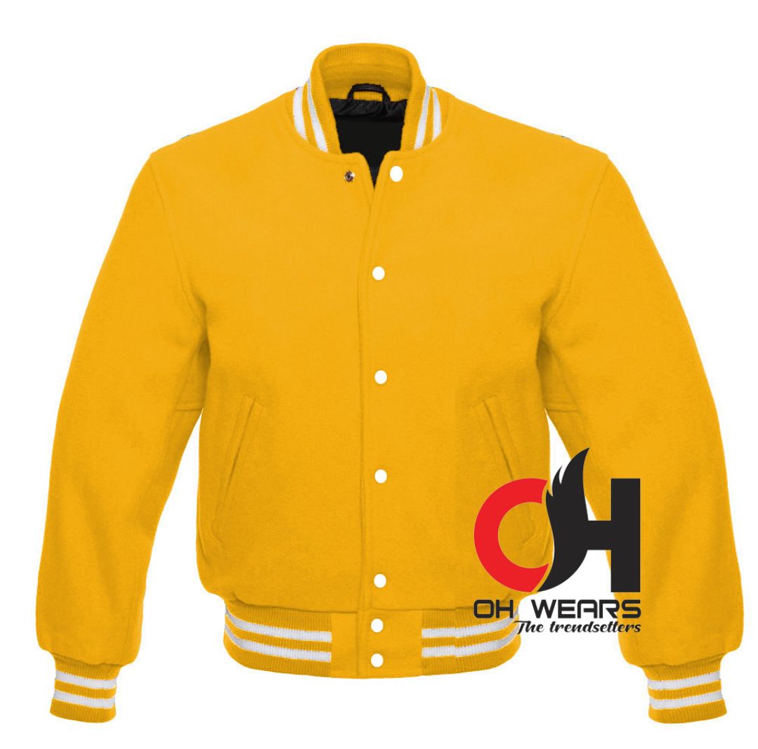 Yellow Full Blend Wool Varsity/Letterman College Jacket