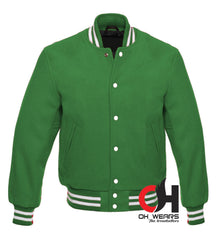 Light Green Complete Blend Wool Varsity Jacket