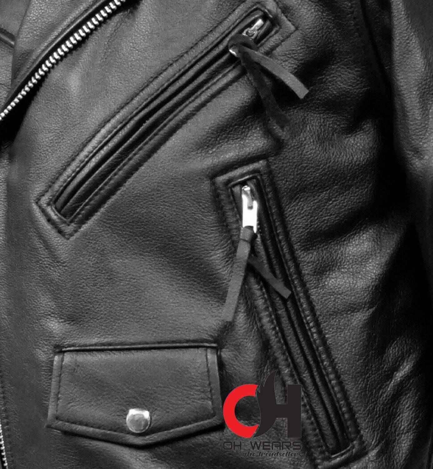 Gothic handmade Gothic Moto Real Black Leather Jacket Stylish Men Motorcycle Jacket Punk Rock EMO Fetish Jacket