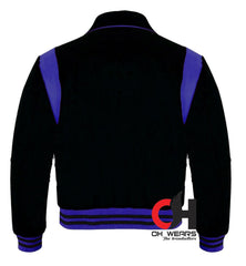 Varsity Byron Collar para hombre Lana negra Rayas de cuero azul Béisbol Bomber Letterman Chaqueta Varsity Chaquetas universitarias para hombres y mujeres para niños 