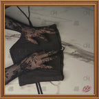 Black Cotton Midbust/Waspie Corset