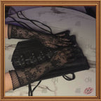 Black Leather Overbust Buckle Zip Up Outwear Fashion Corset