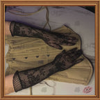 Women Beige Cotton Mesh Overbust Corset