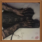 Overbust Black Brocade Leather Waist Cincher Corset