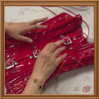 Overbust Shiny Red PVC Buckle Outwear Fashion Corset