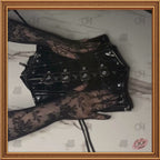 Gothic Black Buckle Underbust PVC Corset with Studs