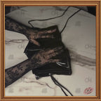 Gothic Shiny Black PVC Underbust Zip Up Latex Mini Corset