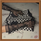 Checkered Black/White Underbust Corset