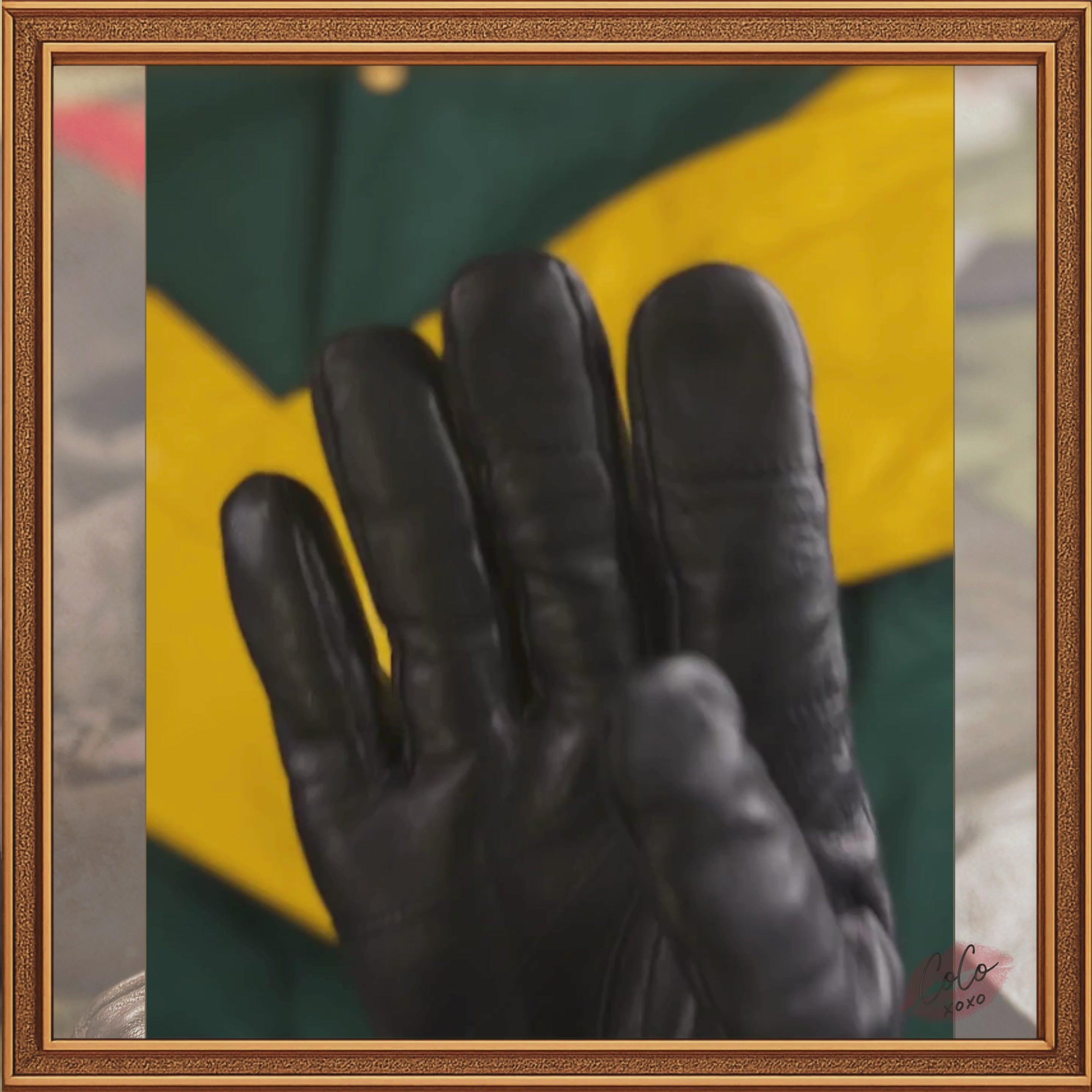 Green Wool and Genuine Yellow Leather Sleeves Varsity Jacket