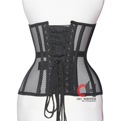 Women Black Overbust Heavy Duty Steel Boned Corset