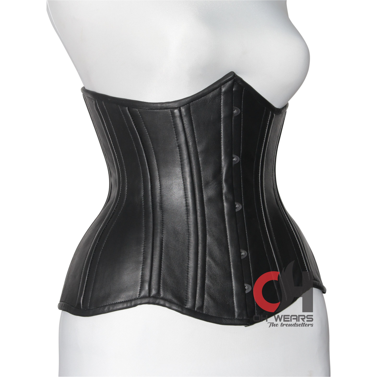 Black Leather Underbust Corset