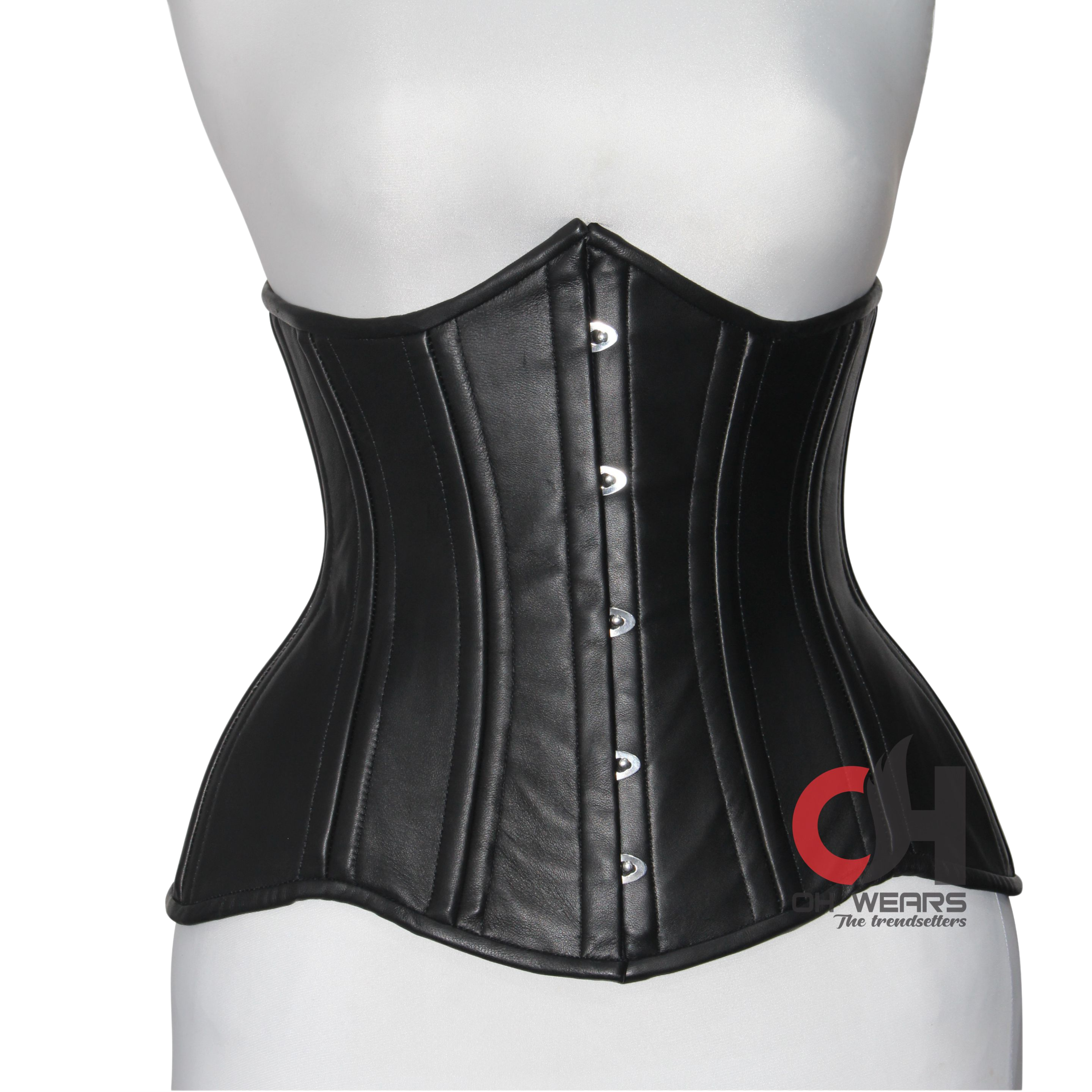 Black Leather Underbust Corset