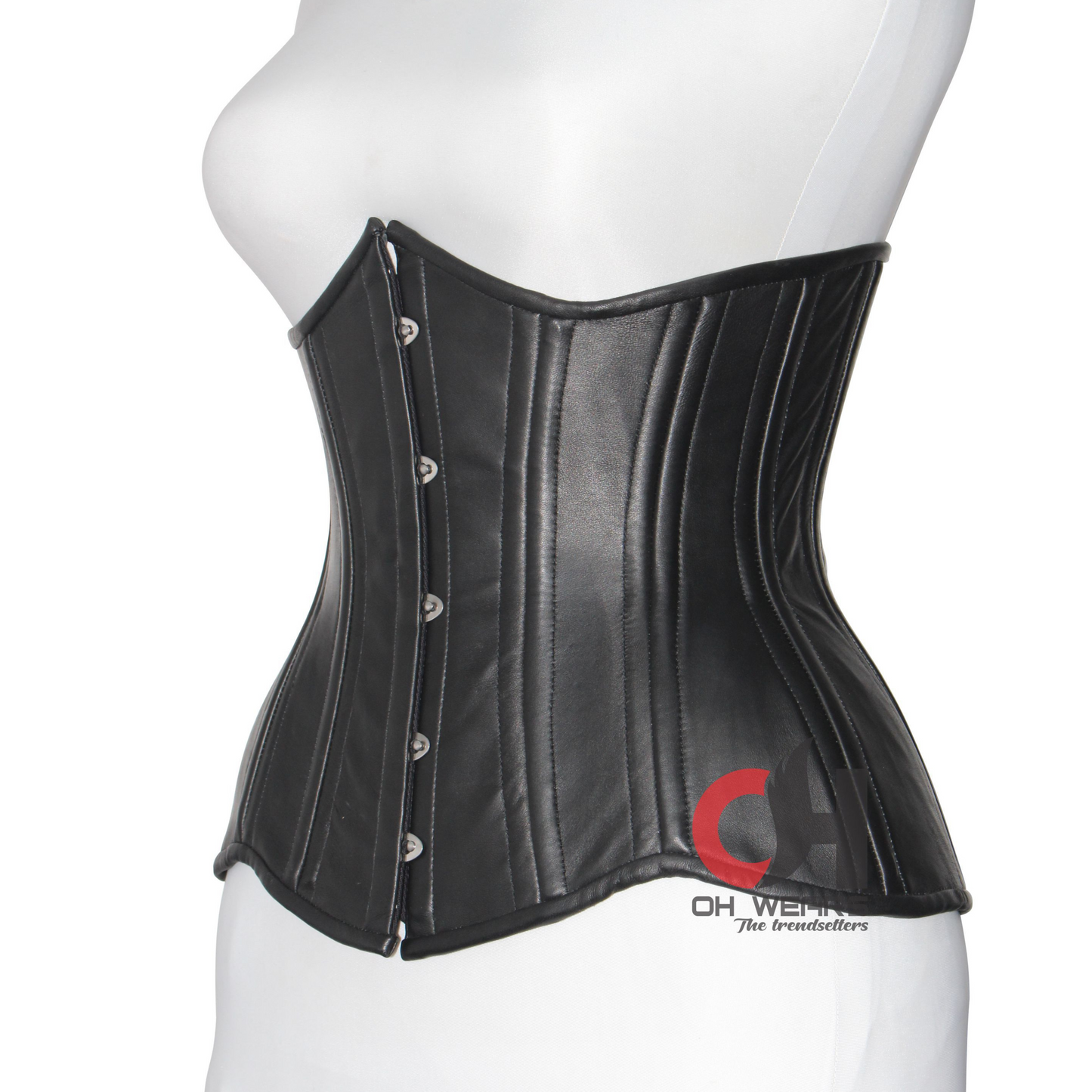 Black Leather Underbust Corset