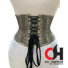 Cobra Faux Leather Underbust slim Corset Steel Boned