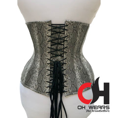 Cobra Faux Leather Underbust Corset Steel Boned