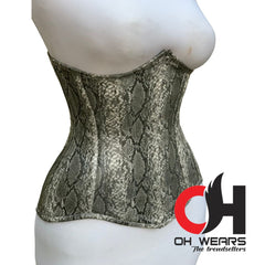 Cobra Faux Leather Underbust Corset Steel Boned