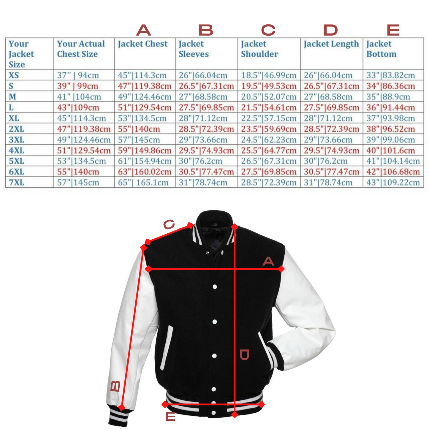 Unisex Wool Leather Varsity Jacket