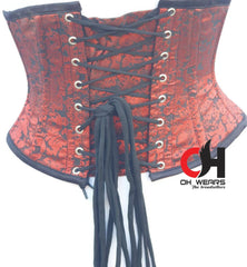 Red Brocade Underbust - Steel Boned