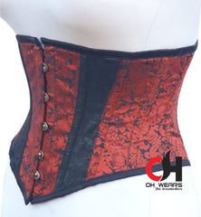 Red Brocade Underbust - Steel Boned