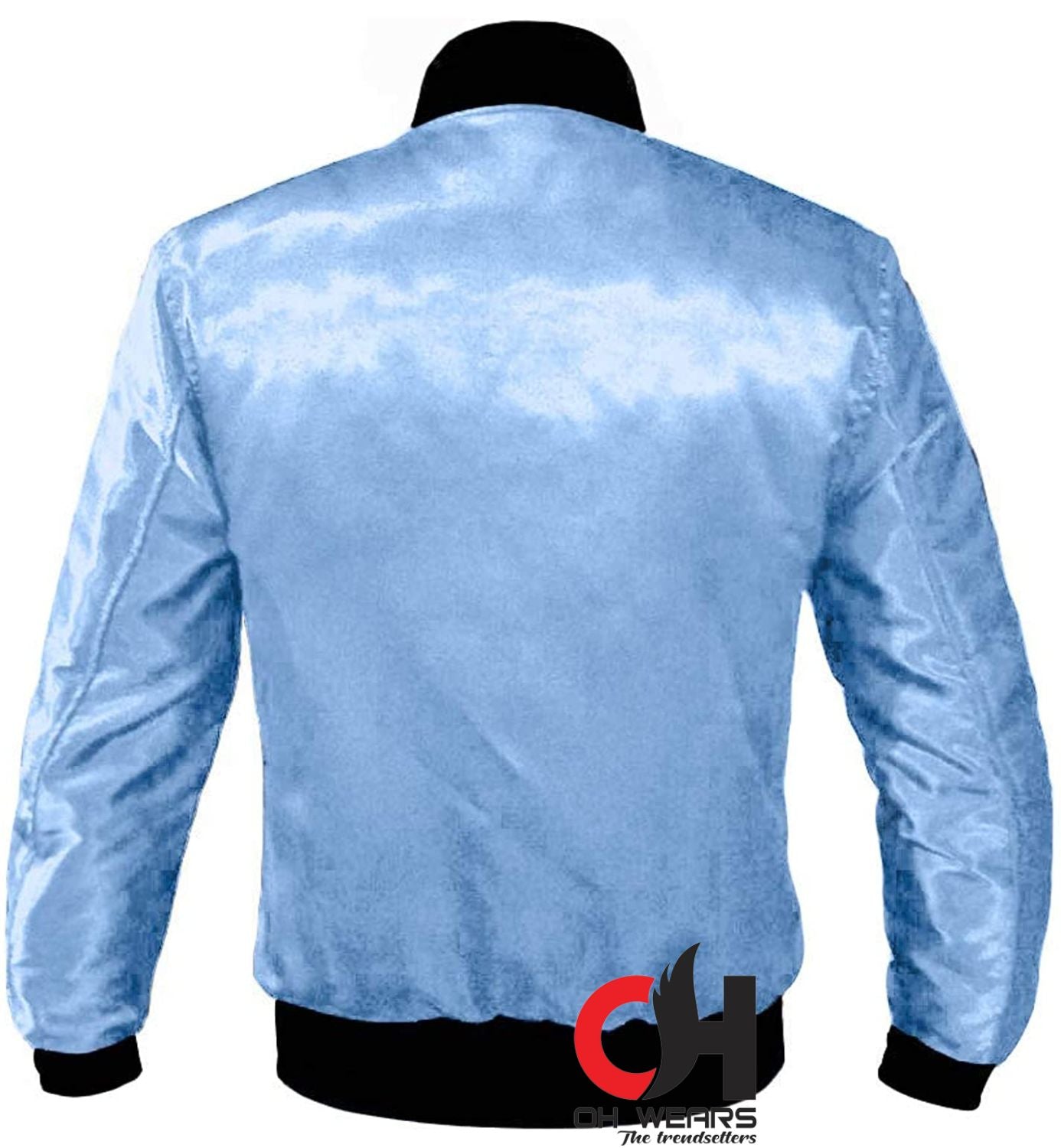 Varsity Light Blue Satin Baseball Letterman Streetwear Jacket Varsity Men's Women's Kid's Letterman collage jackets